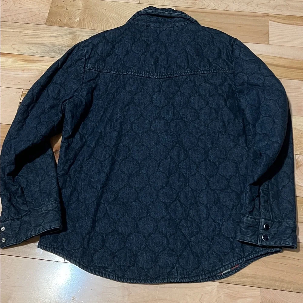 Cotton Ginny Dark Denim Quilted Shirt - Picture 8 of 12